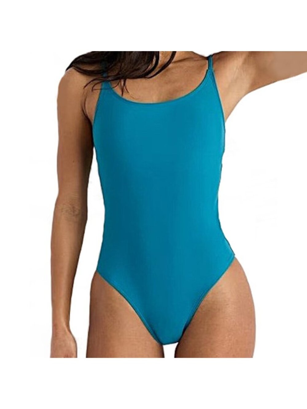 Quince Italian Cami One-Piece Swimsuit Lagoon Teal Blue Size Medium NWT